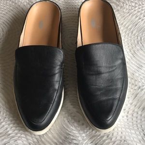Dr. Scholls black leather sneaker mules